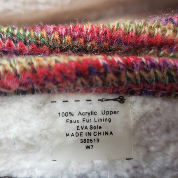 TOMS Knit Alpargata Shoes w Faux Fur Lining -Used - Picture 6 of 6